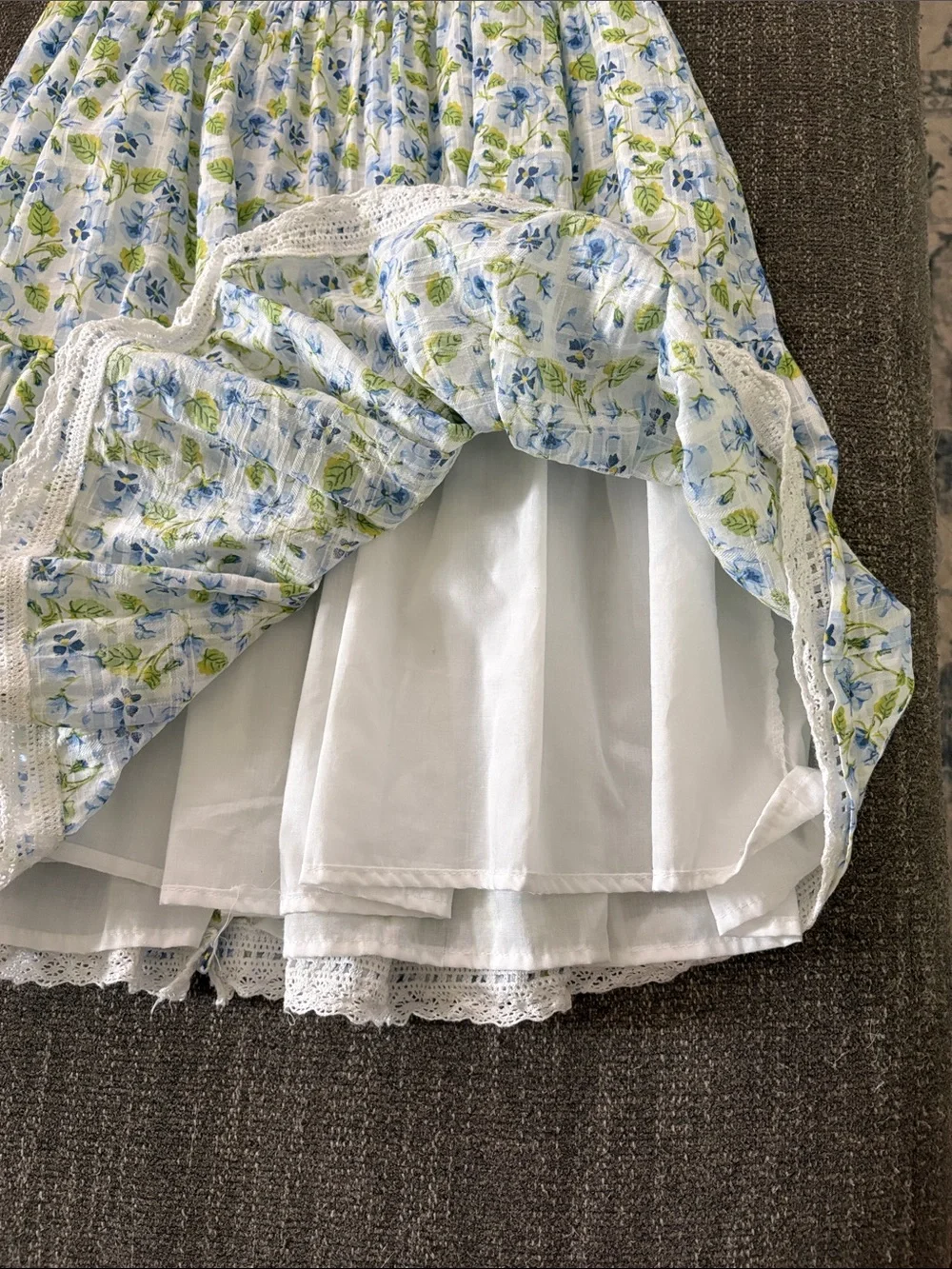 Joie Blue & Green Floral Button-Down Cotton Dress
